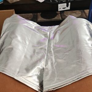 Silver Metallic Shorts $5